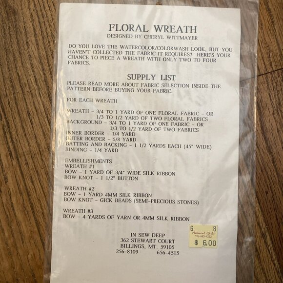 1995 Floral Wreath Quilted Wall Hangings Home Décor Pattern ISD515 Sewing Craft - Picture 2 of 2